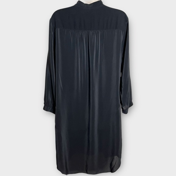 AMANDA UPRICHARD black 100% silk v neck tunic dress size large minimalist - Picture 3 of 7